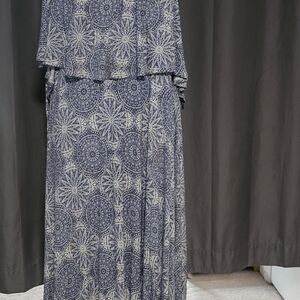 Torrid Navy and White Patterned Maxi Dress